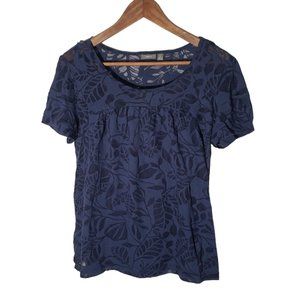 Dark blue, summer top, tank underneath, short sleeves. Apt. 9 size M